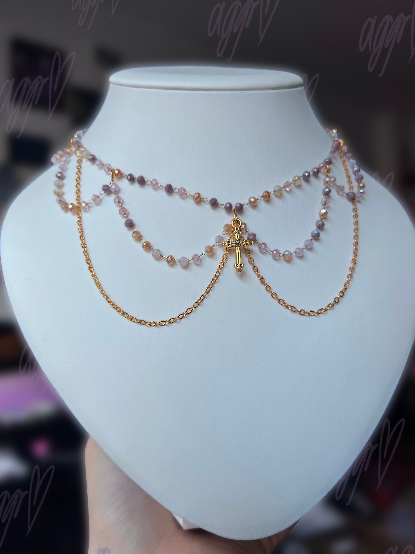 autumn royalty three row pearl choker π