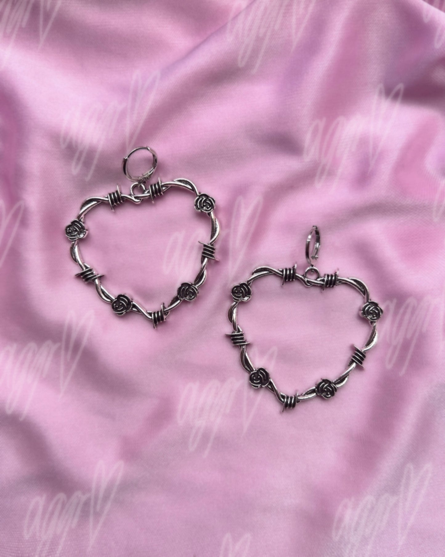 thorn apart barbed wire hoop earrings