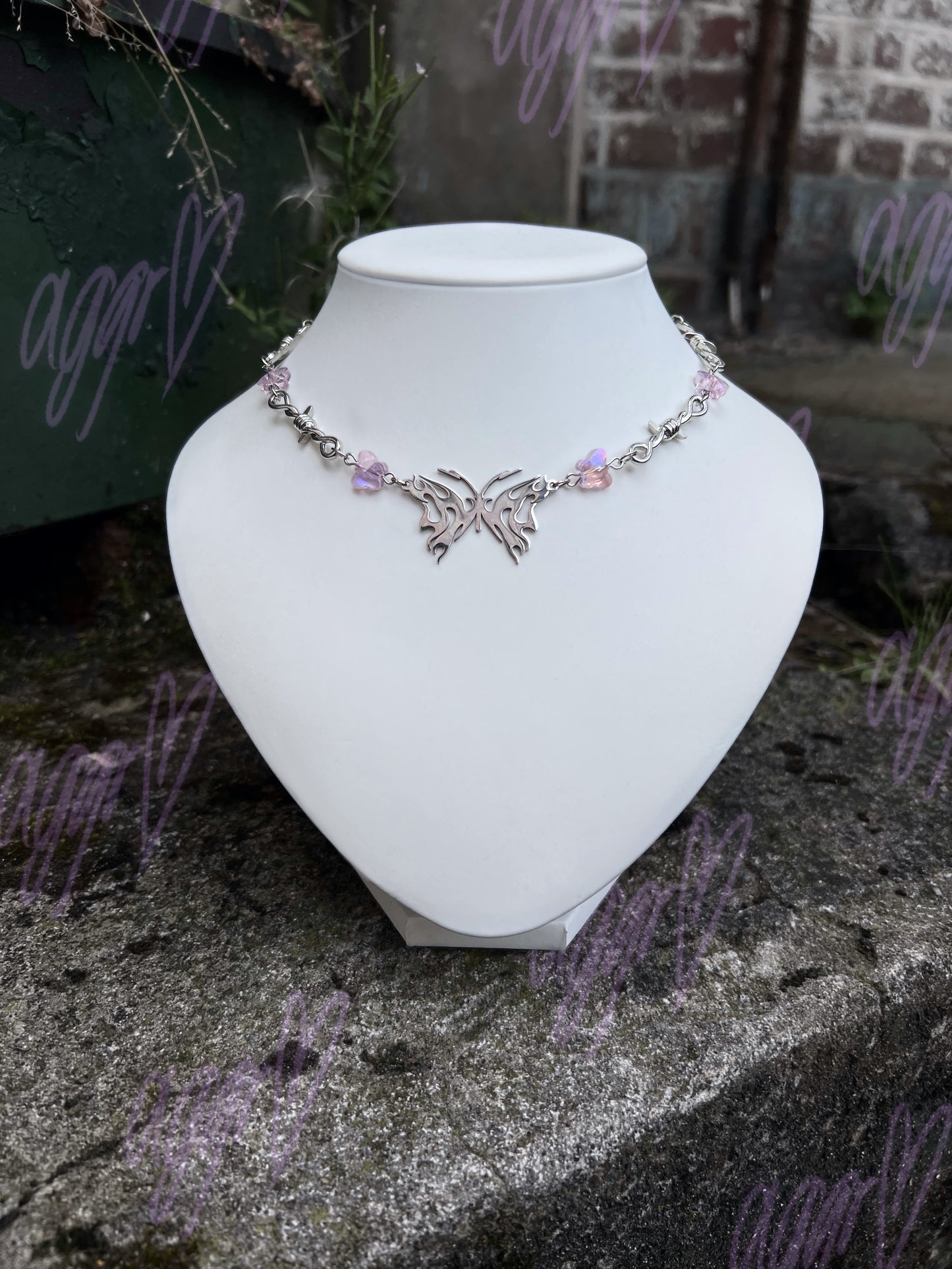 wired butterfly necklace