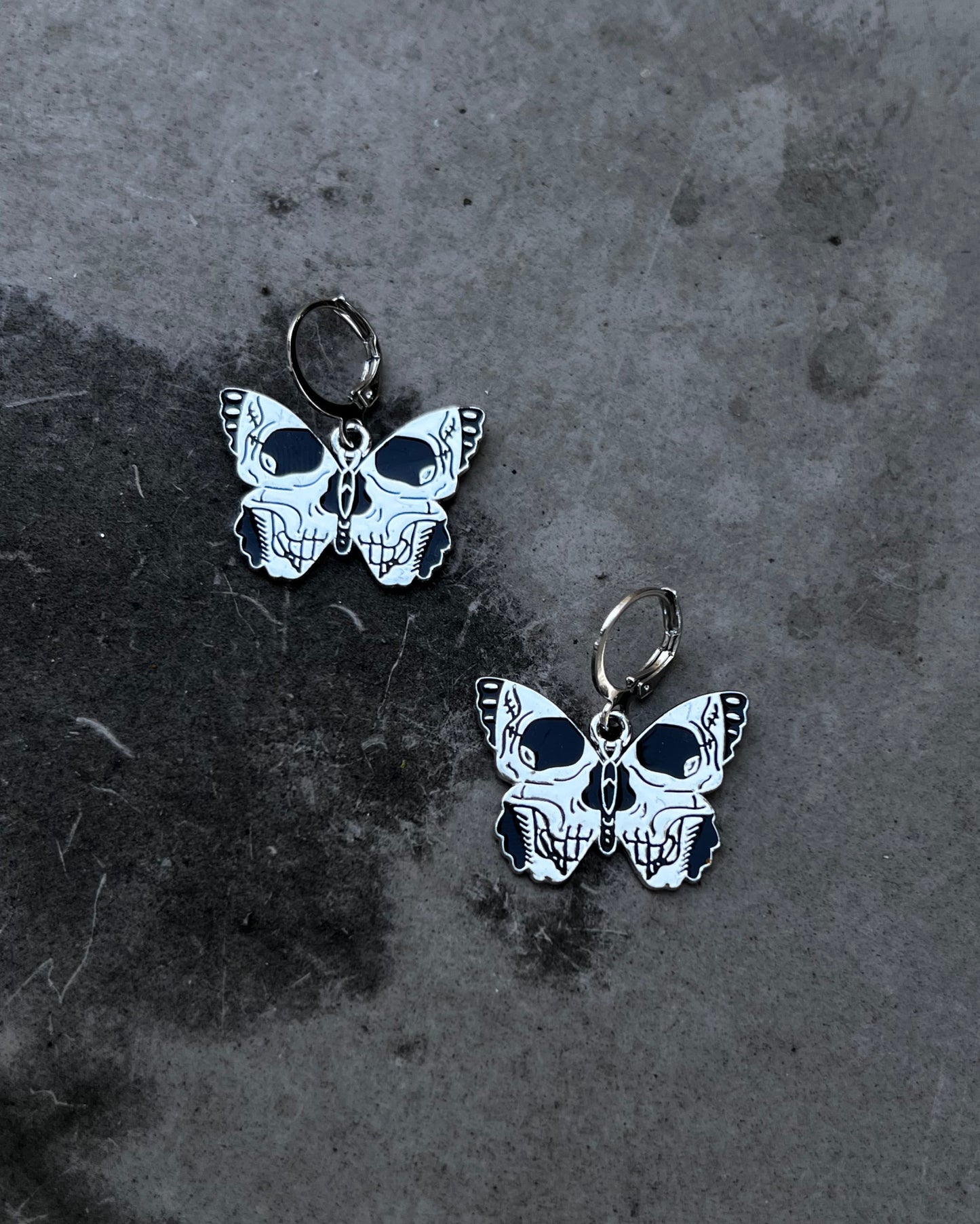 skull butterfly earrings