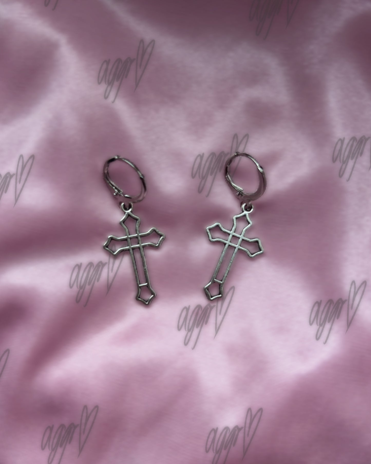 rough classics small crosses drop earrings