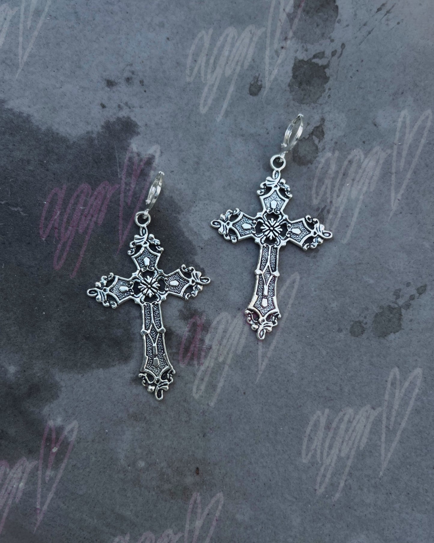 mimi’s romance goth cross earrings