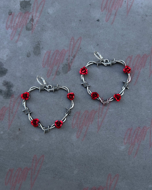 thorn apart barbed wire hoop earrings