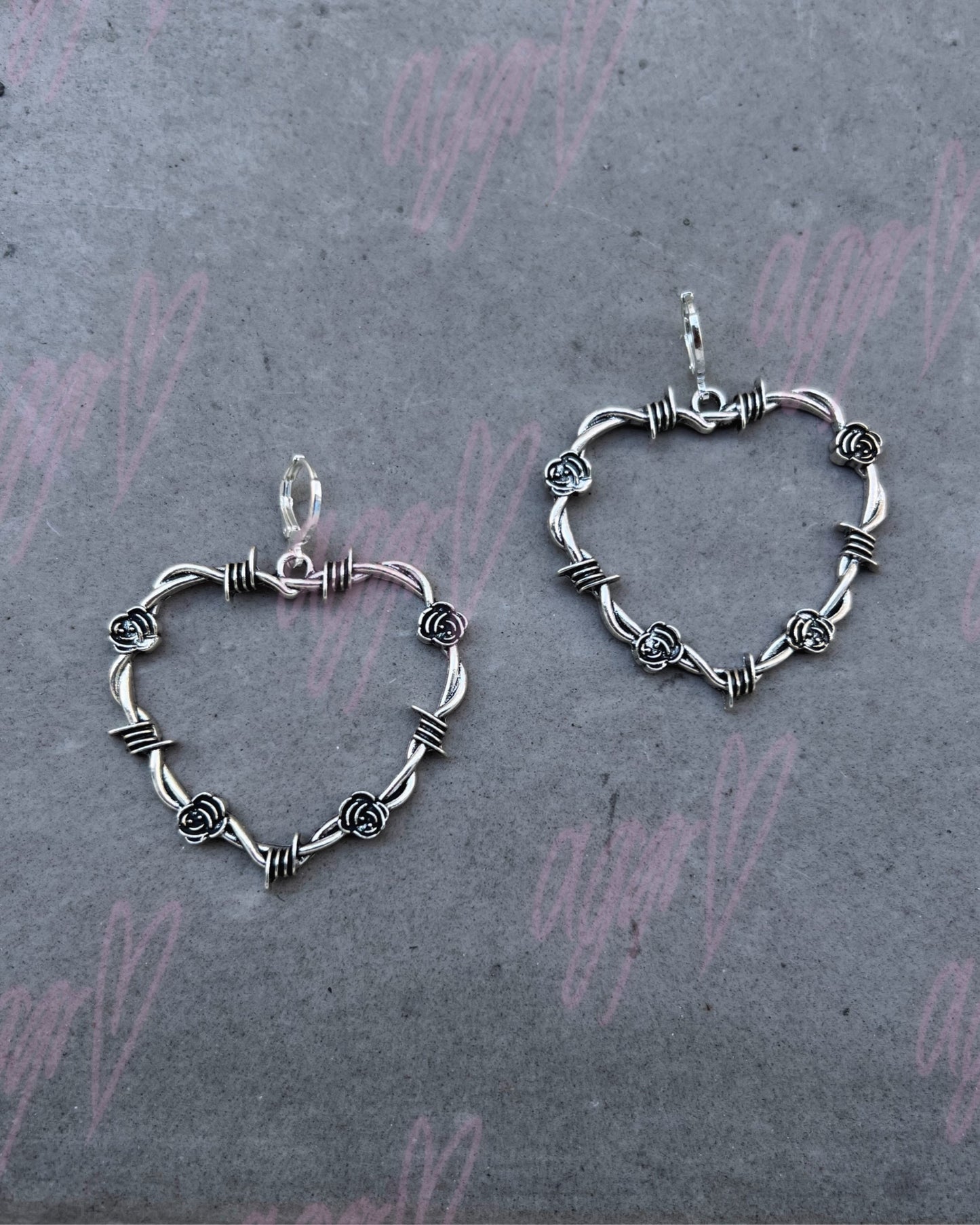 thorn apart barbed wire hoop earrings