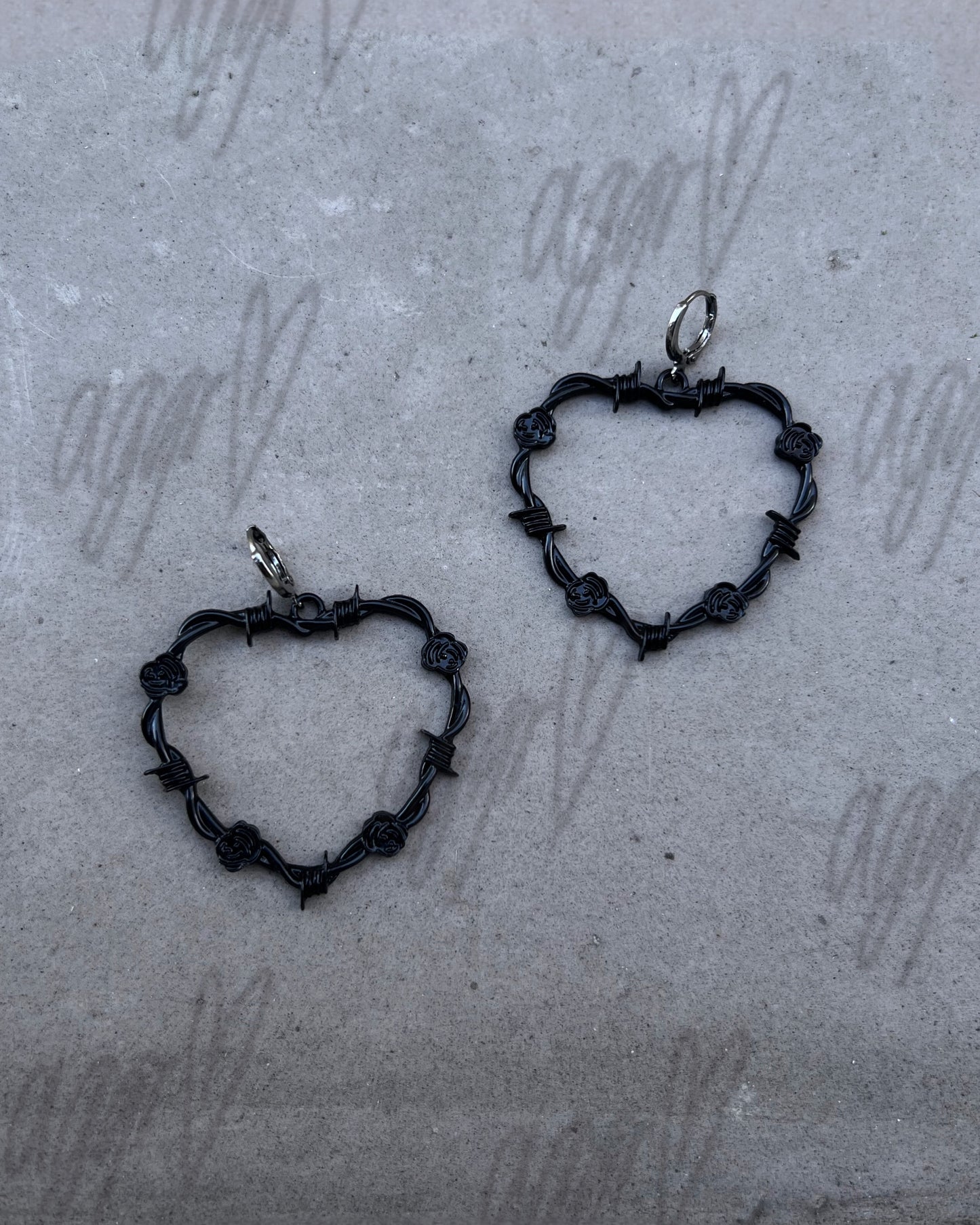 thorn apart barbed wire hoop earrings