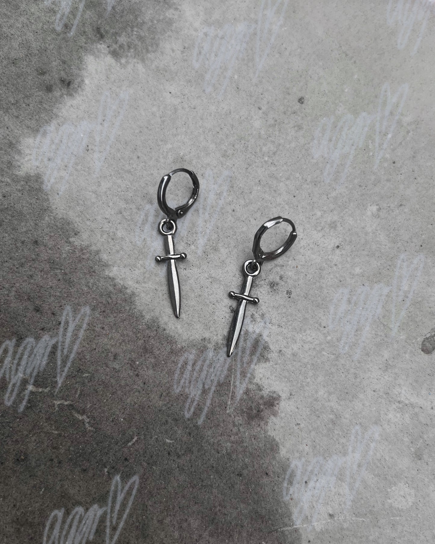 tiny weapons drop earrings