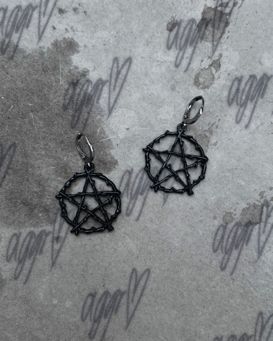 pentagram drop earrings