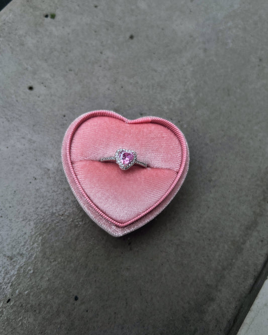 barbie girl gemstone heart ring