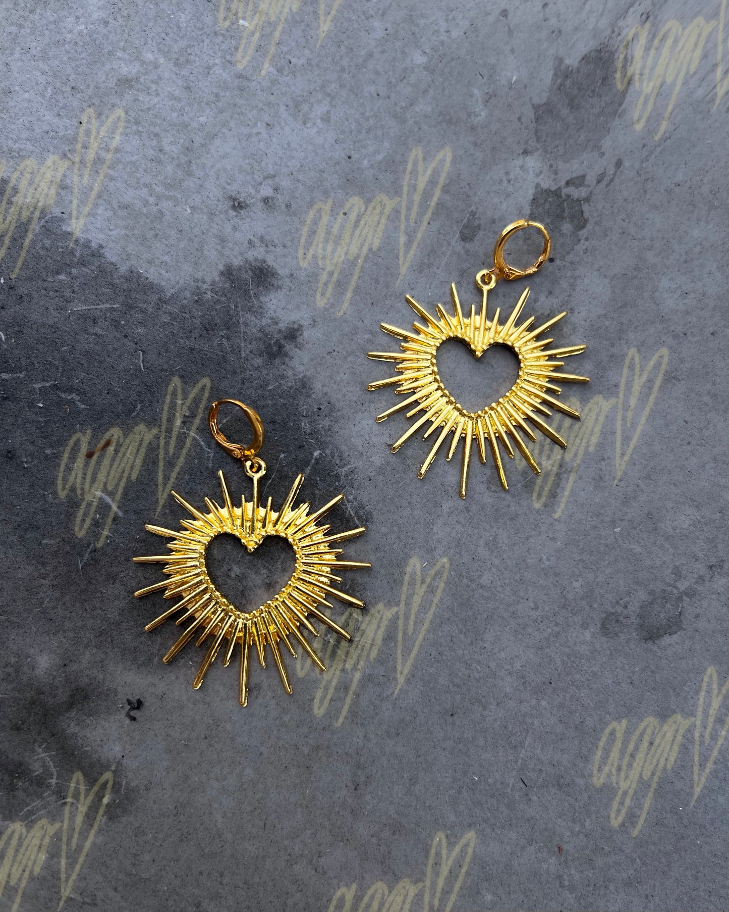 shining armour heart earrings