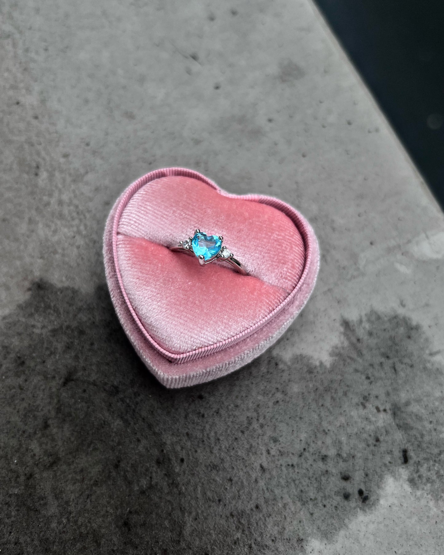 clear gemstone heart ring