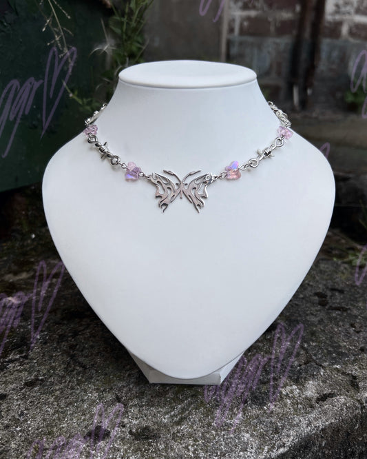 wired butterfly necklace