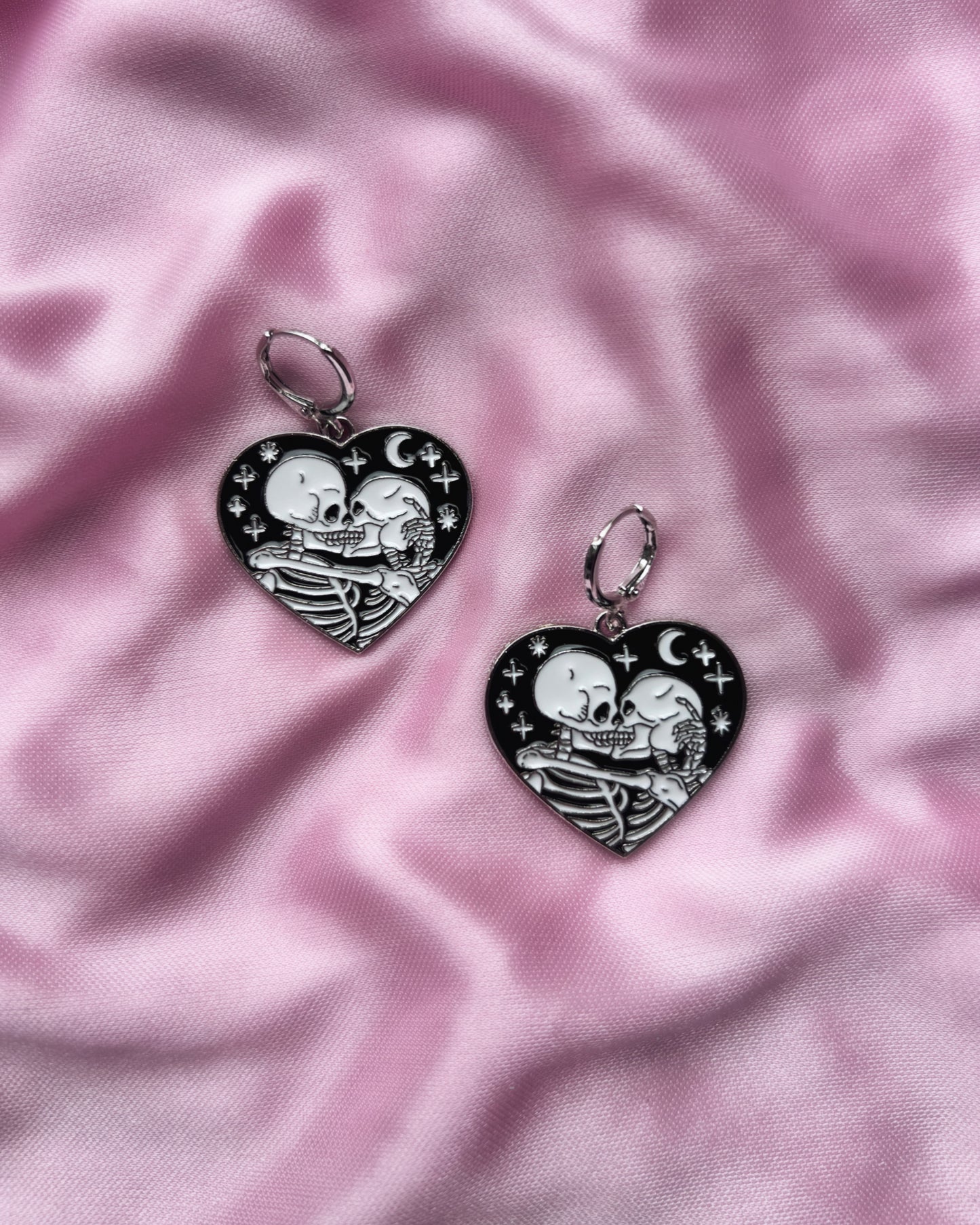 midnight lovers skeleton earrings