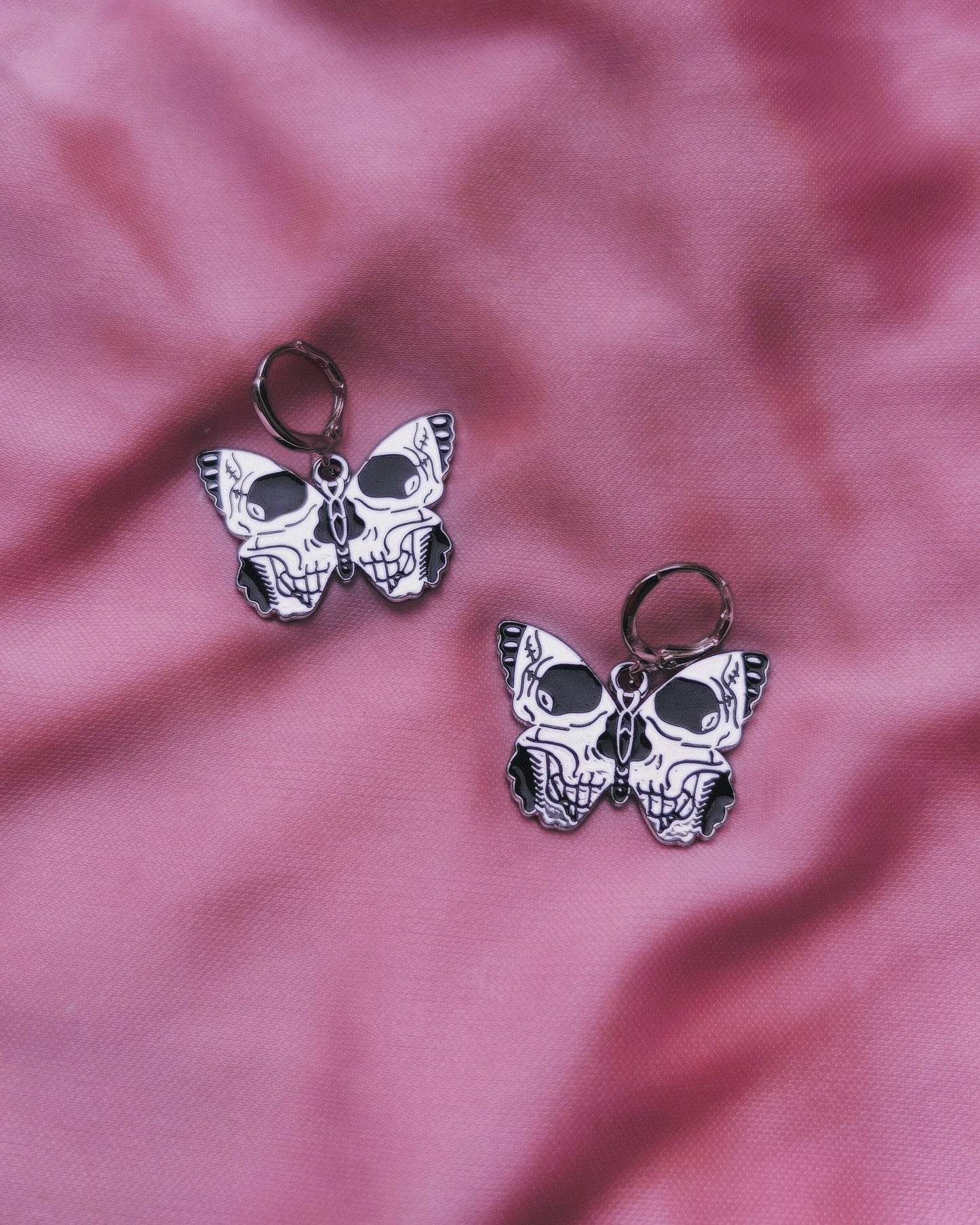 skull butterfly earrings