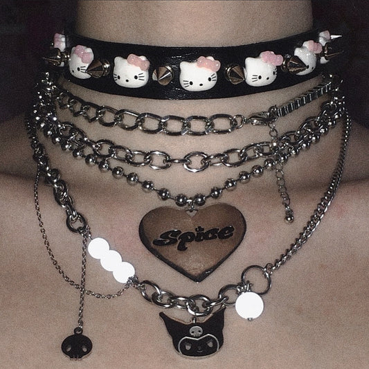 hello kitty studded choker