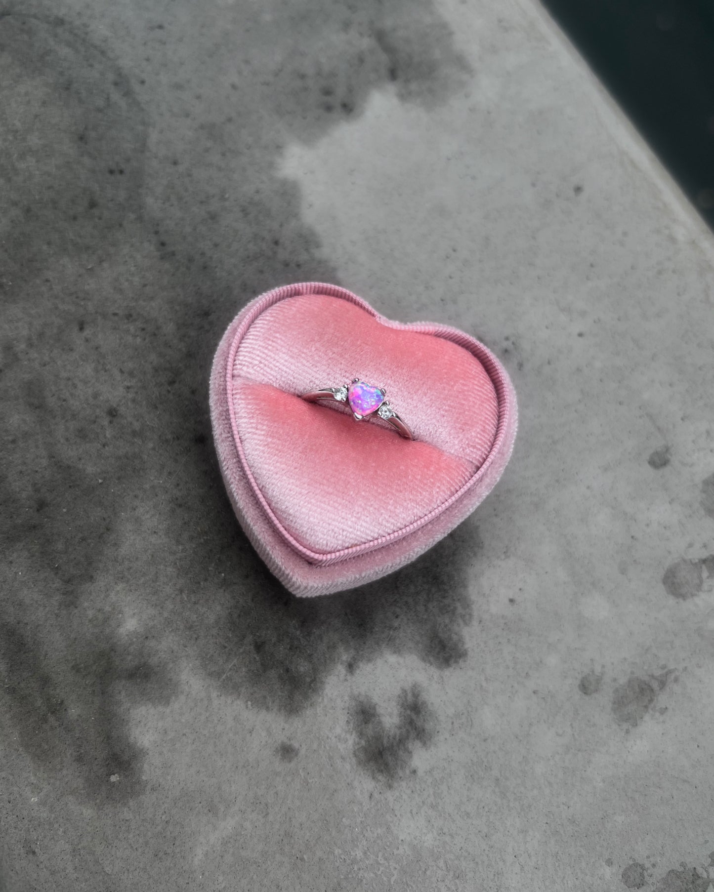 clear gemstone heart ring