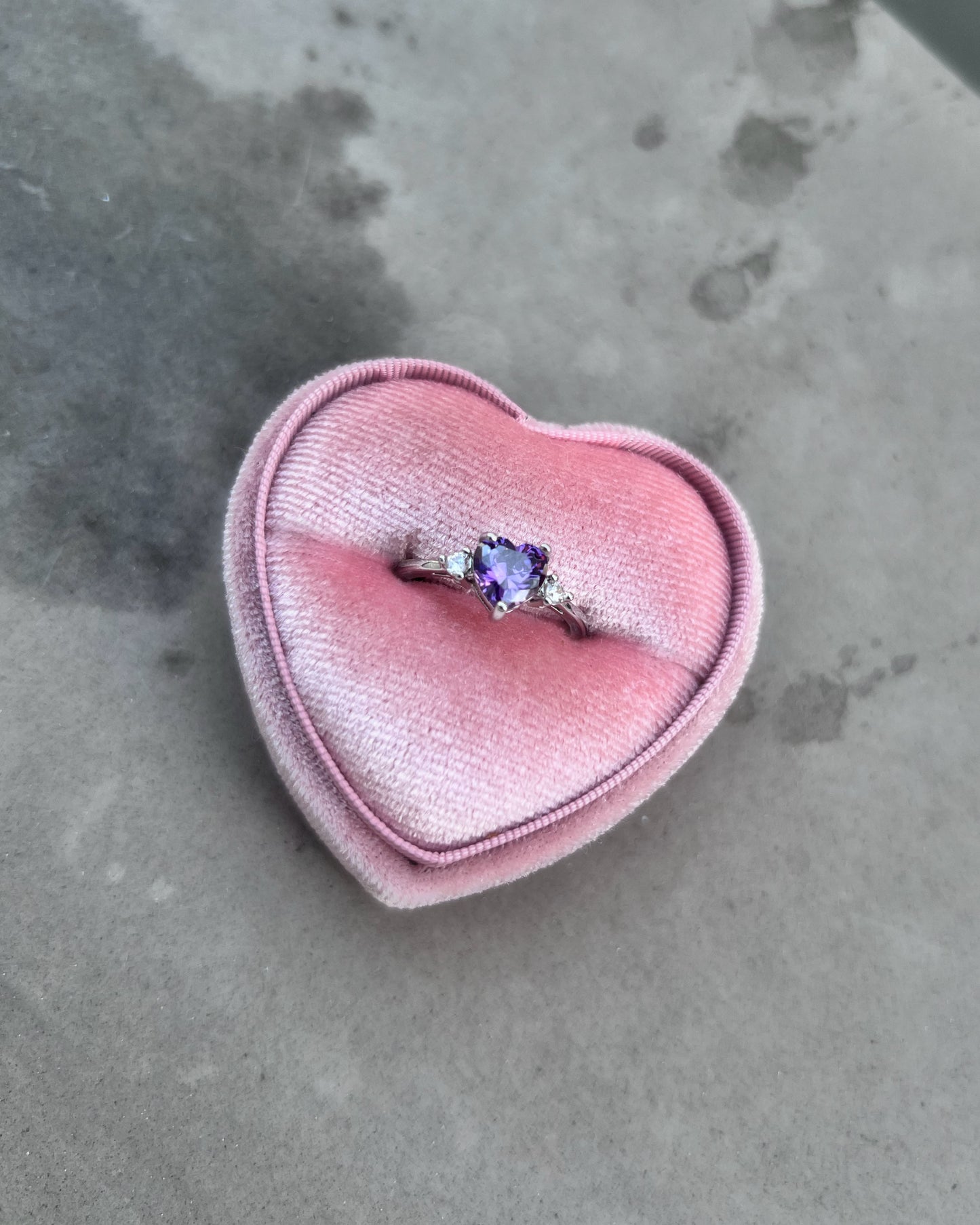 clear gemstone heart ring