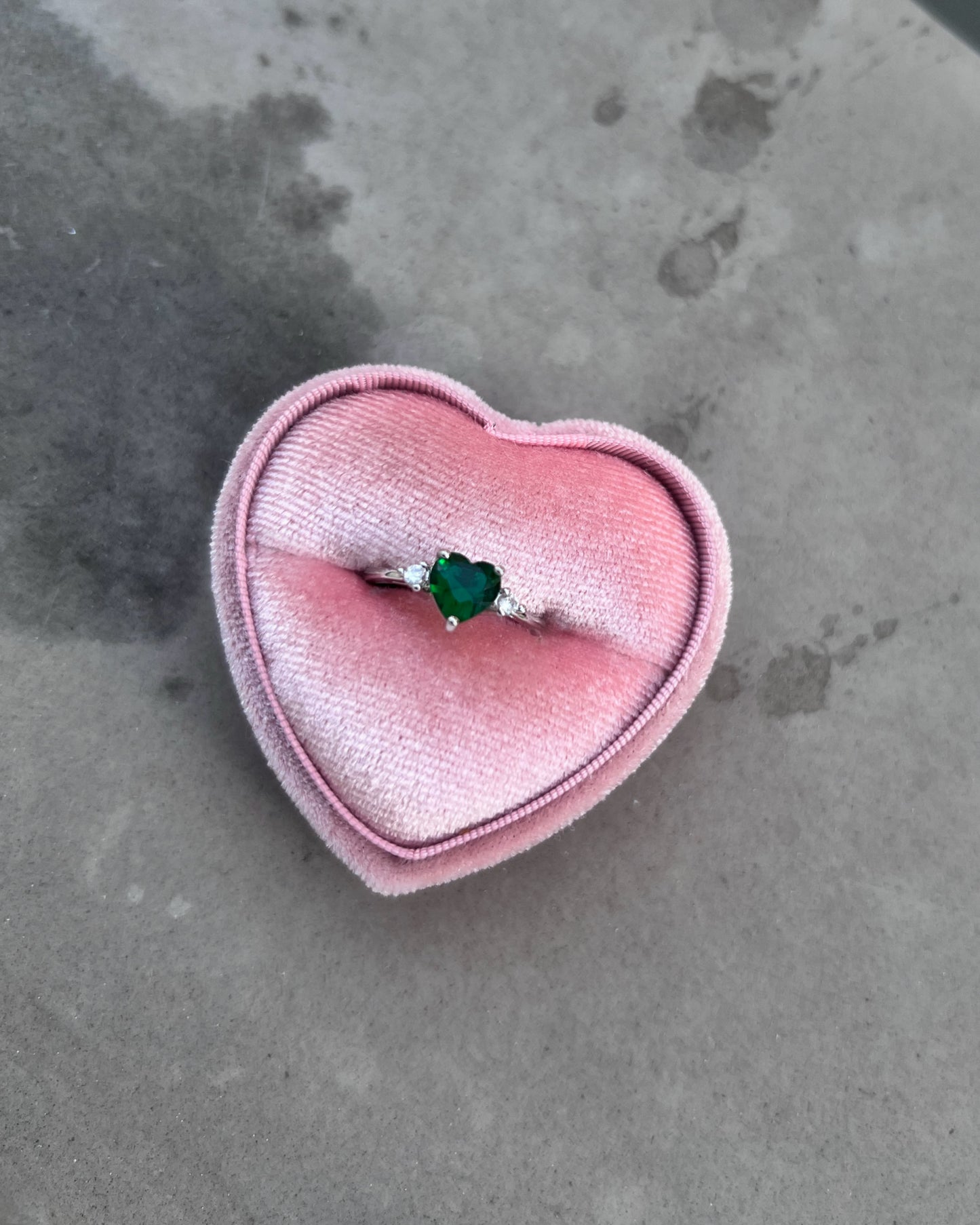 clear gemstone heart ring