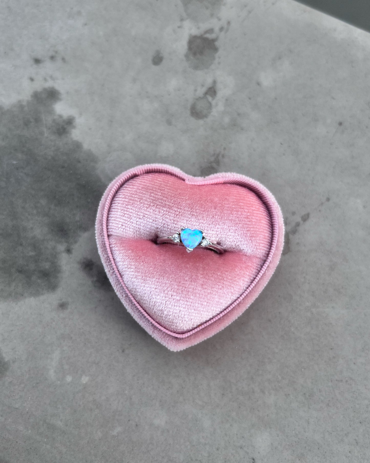 clear gemstone heart ring