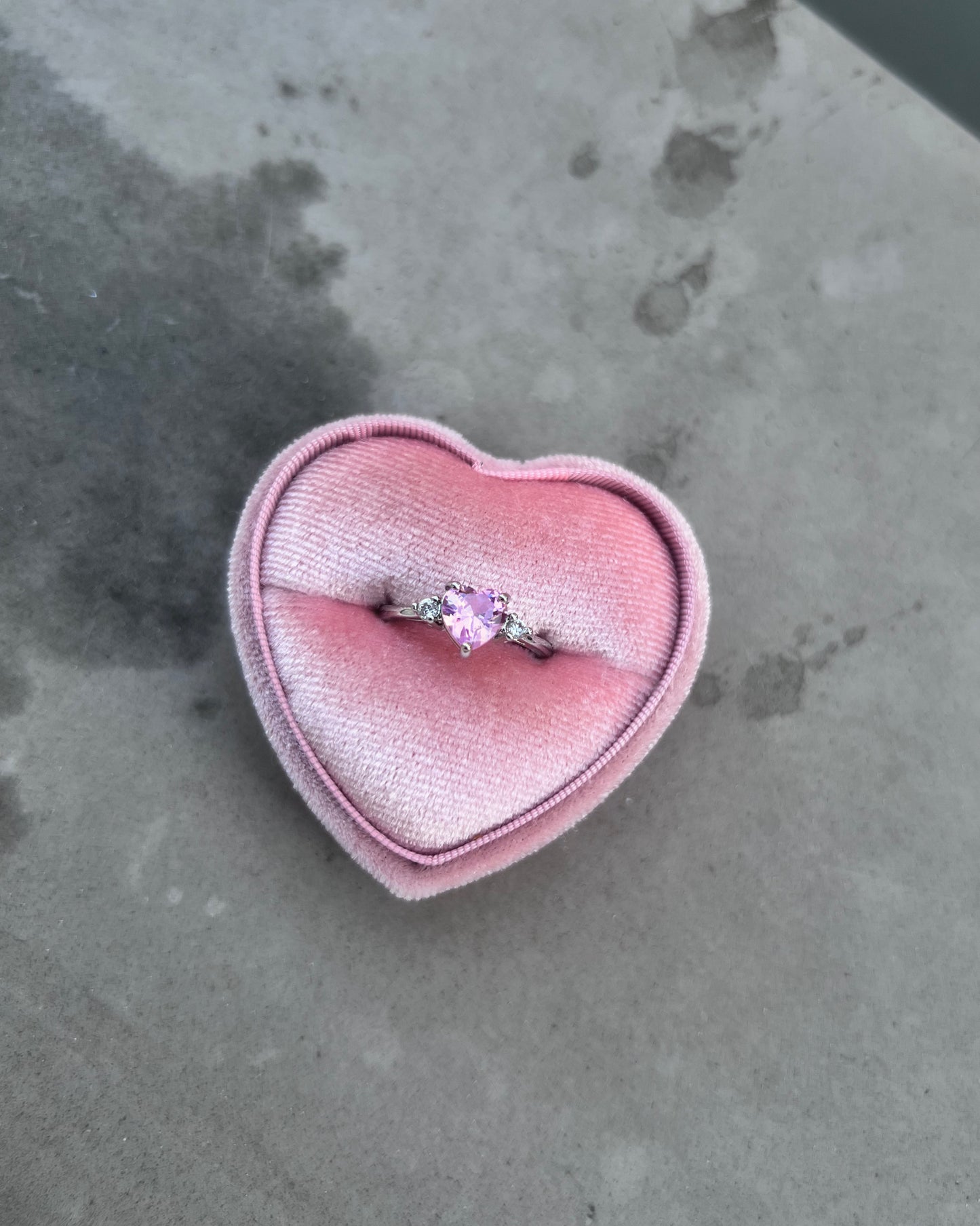 clear gemstone heart ring