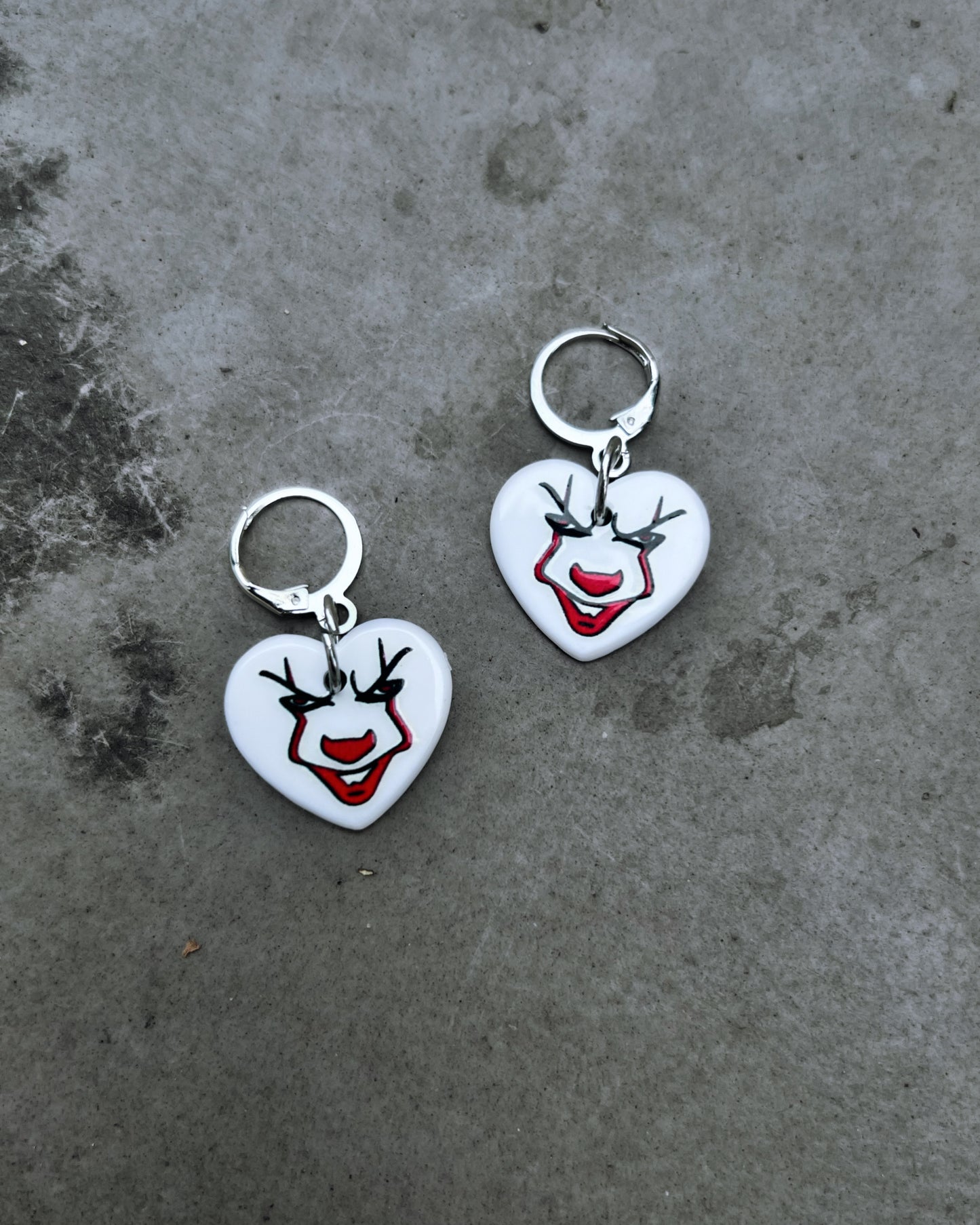 wretched fiction heart earrings