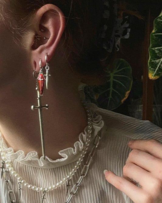 poisonous sword drop earrings