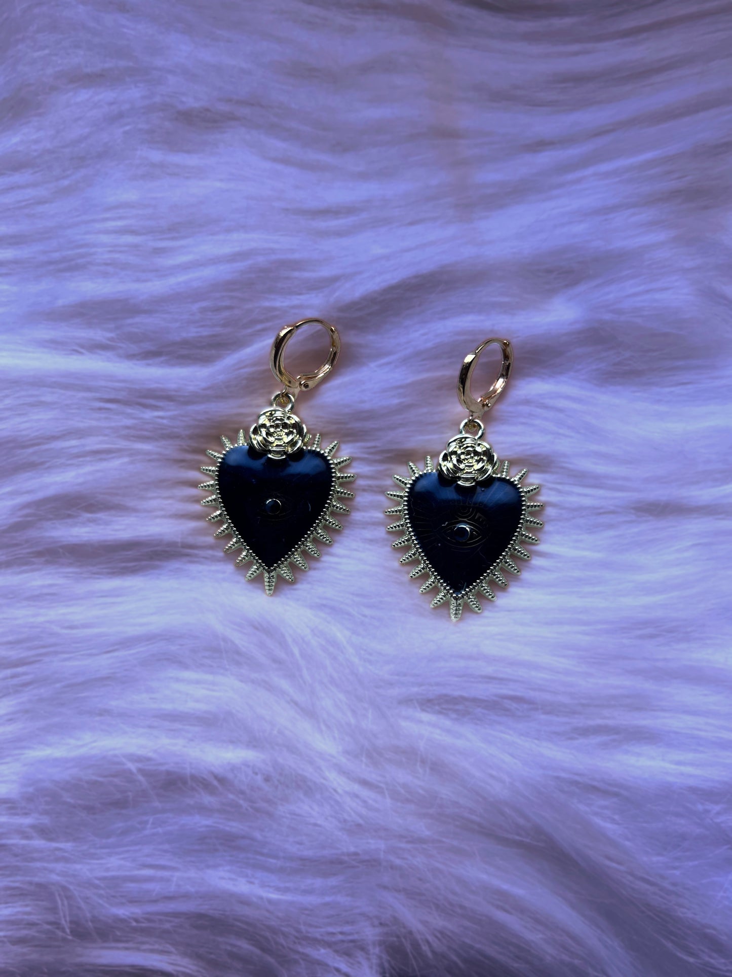 sacred or doomed heart drop earrings