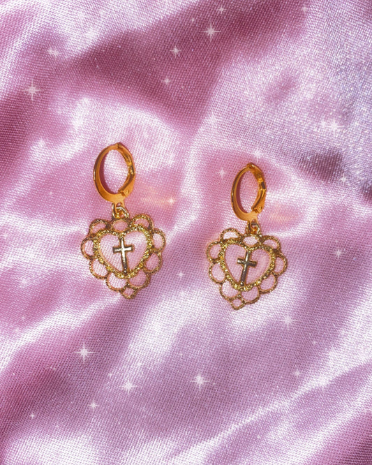 vintage ornament drop earrings