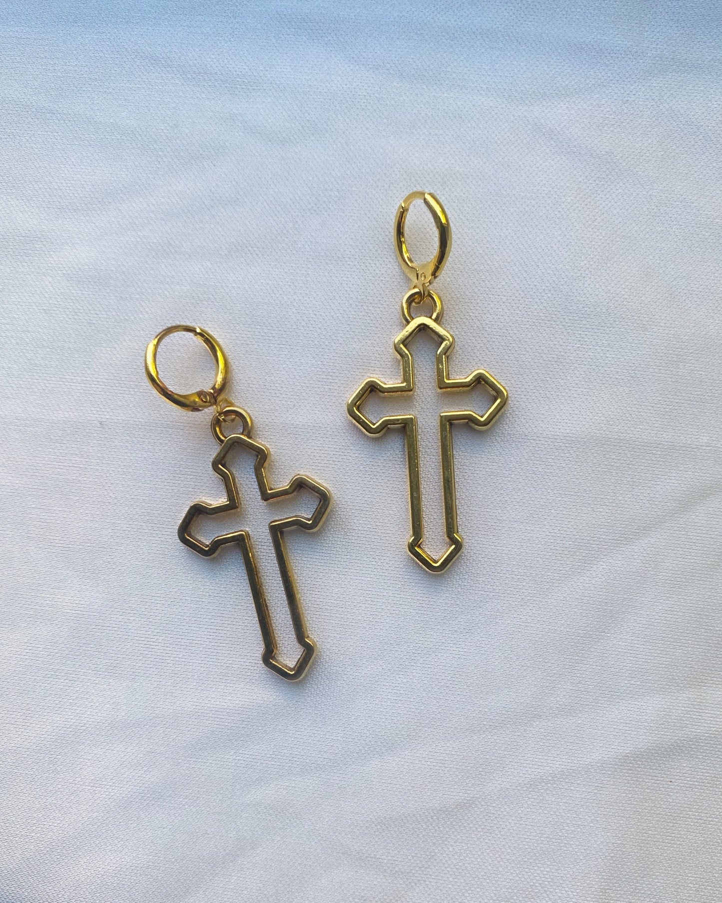 classic big cross earrings