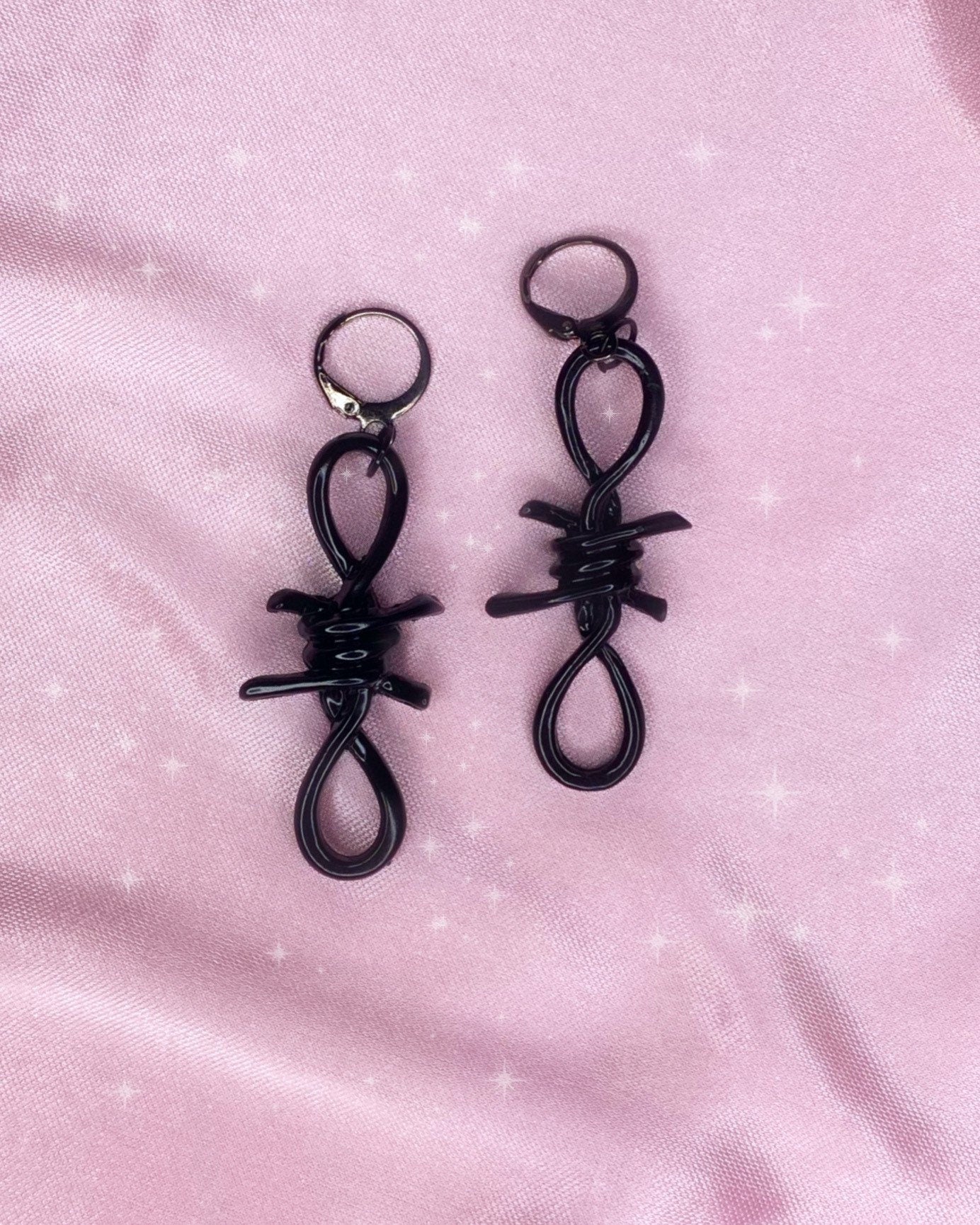 barbed wire baby drop earrings