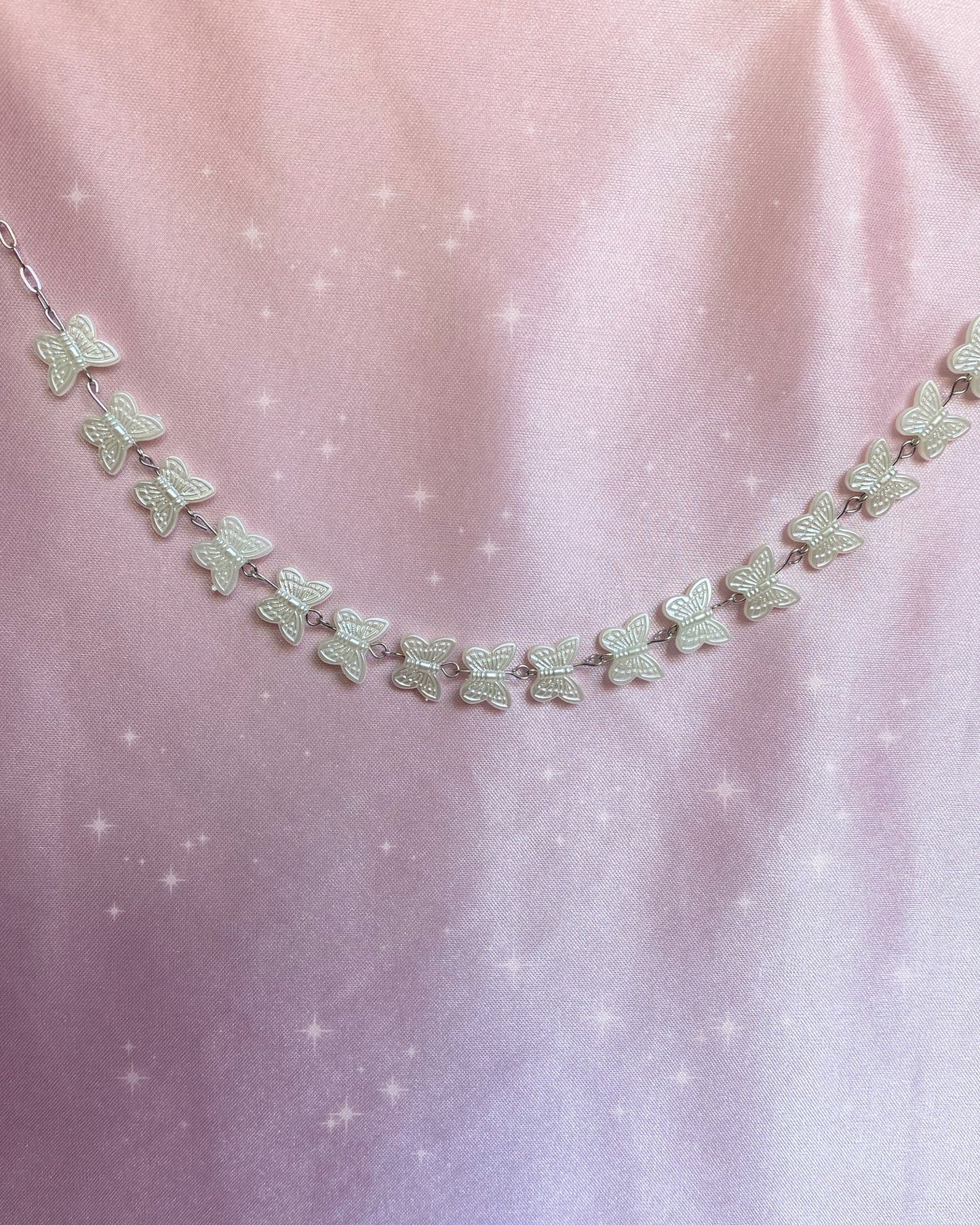 pearly butterfly choker