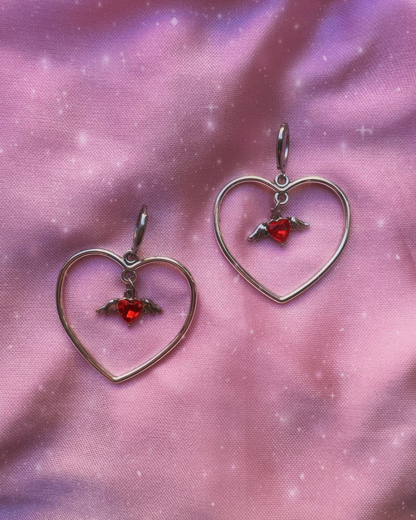 my heart grew wings drop earrings