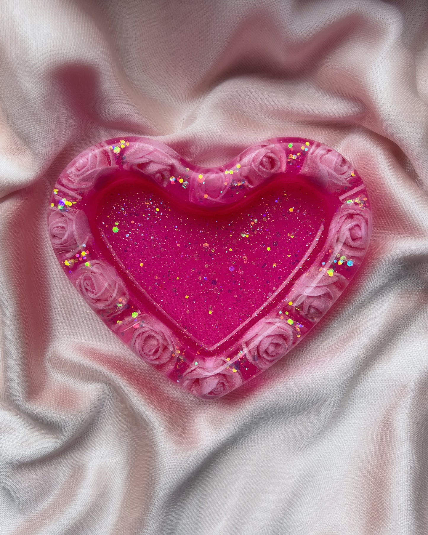 luv letter glitter heart ashtray