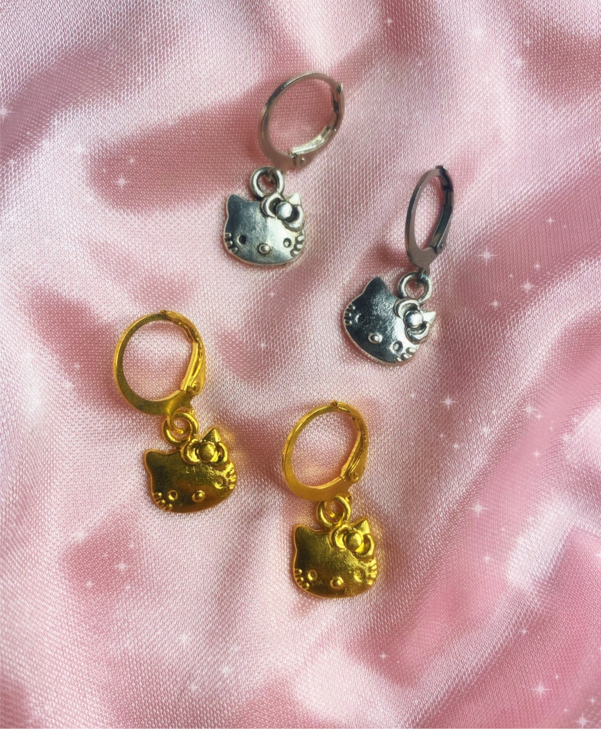 dainty hello kitty drop earrings