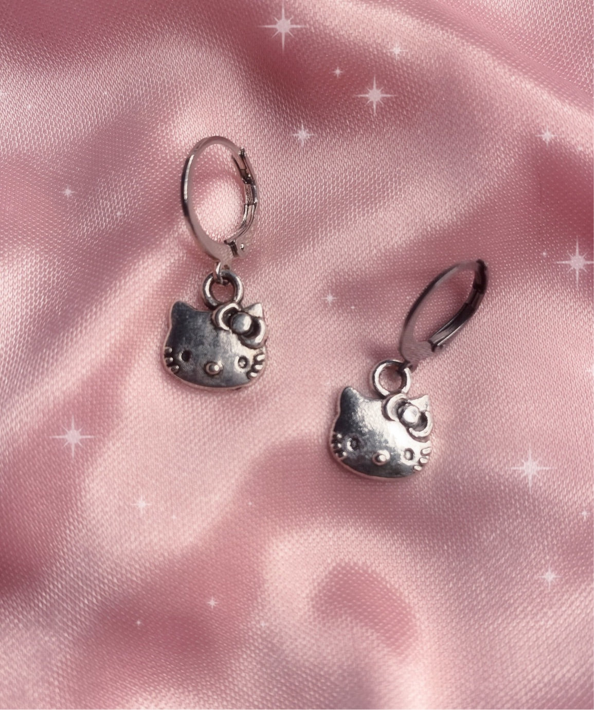 dainty hello kitty drop earrings