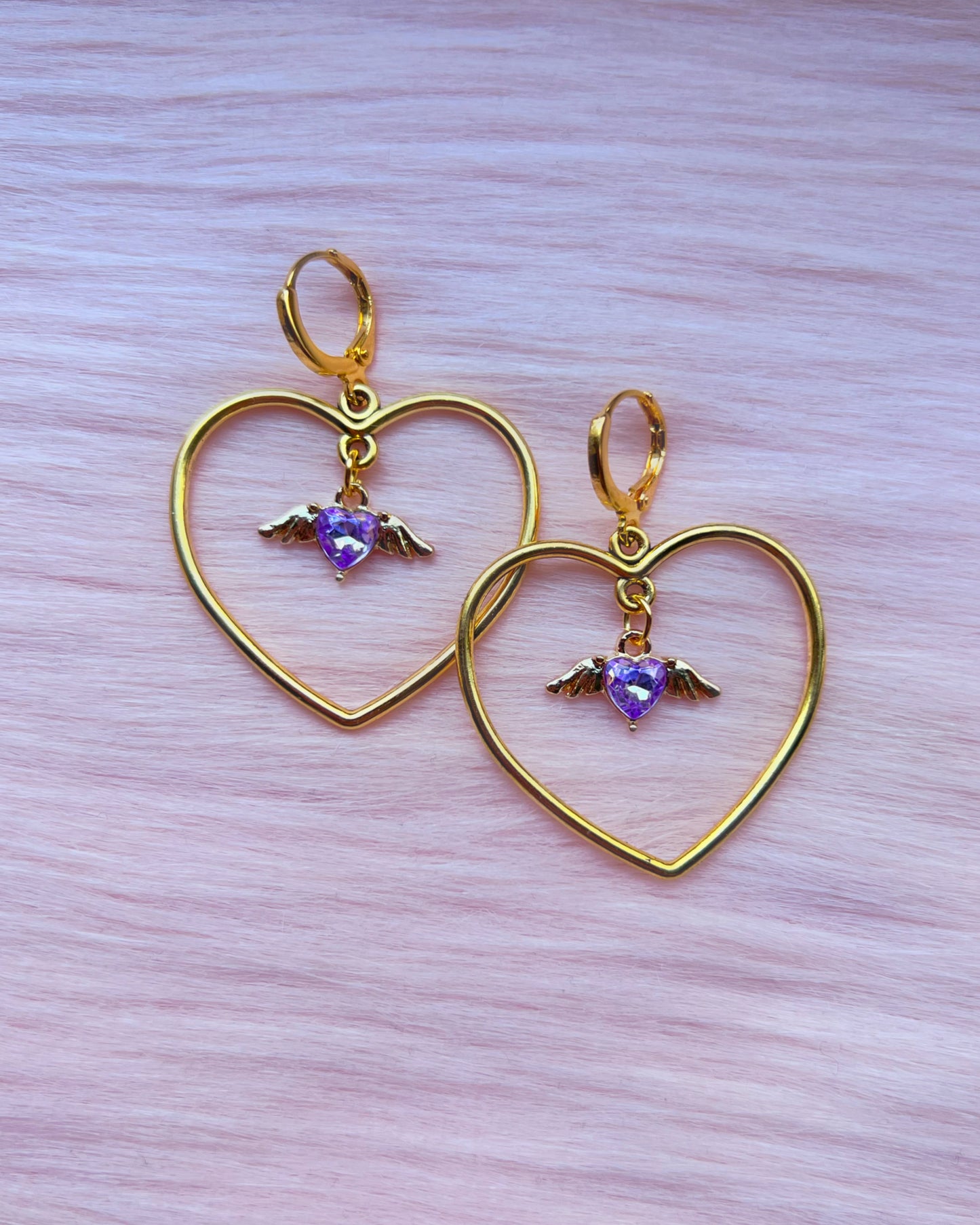 my heart grew wings drop earrings