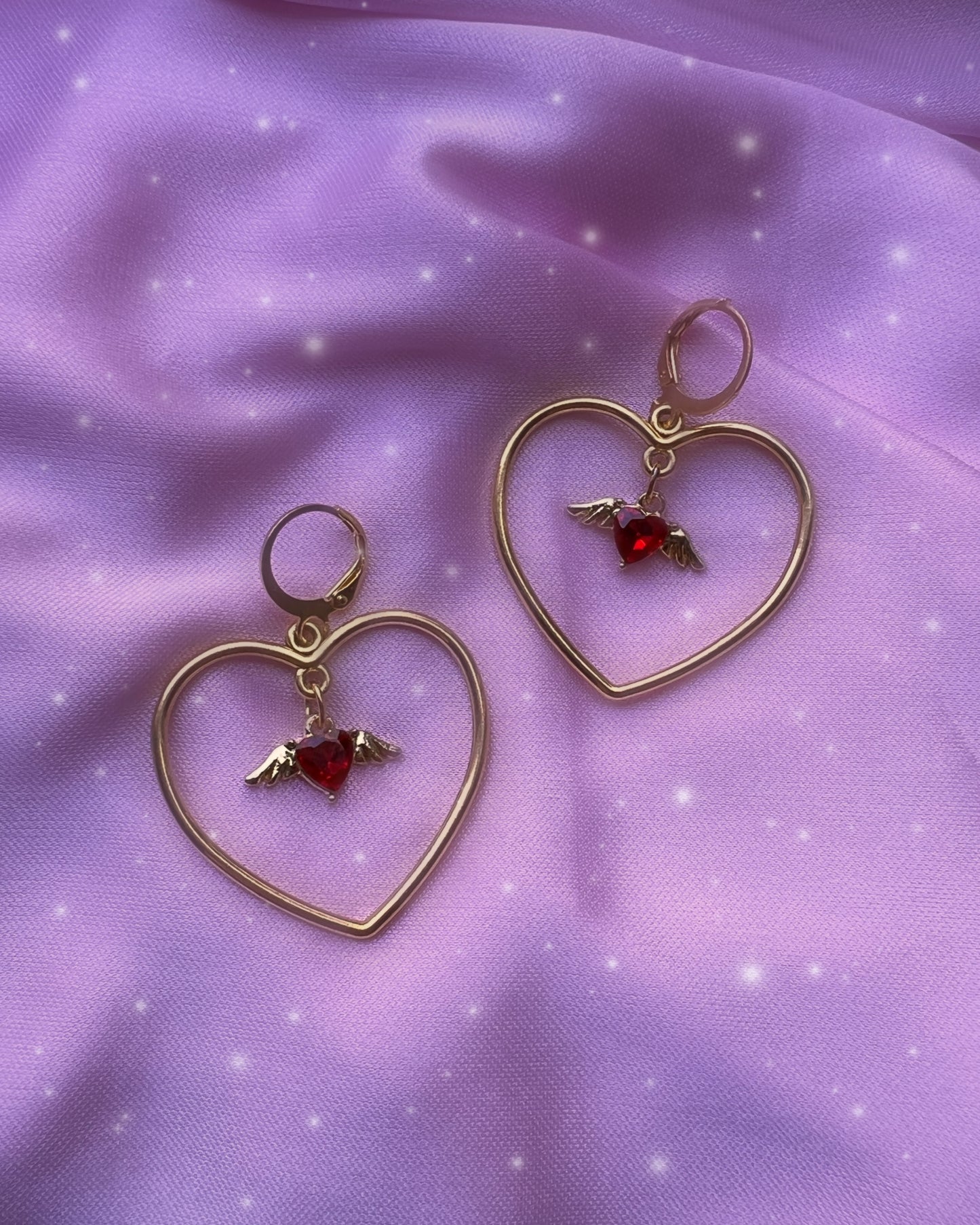 my heart grew wings drop earrings